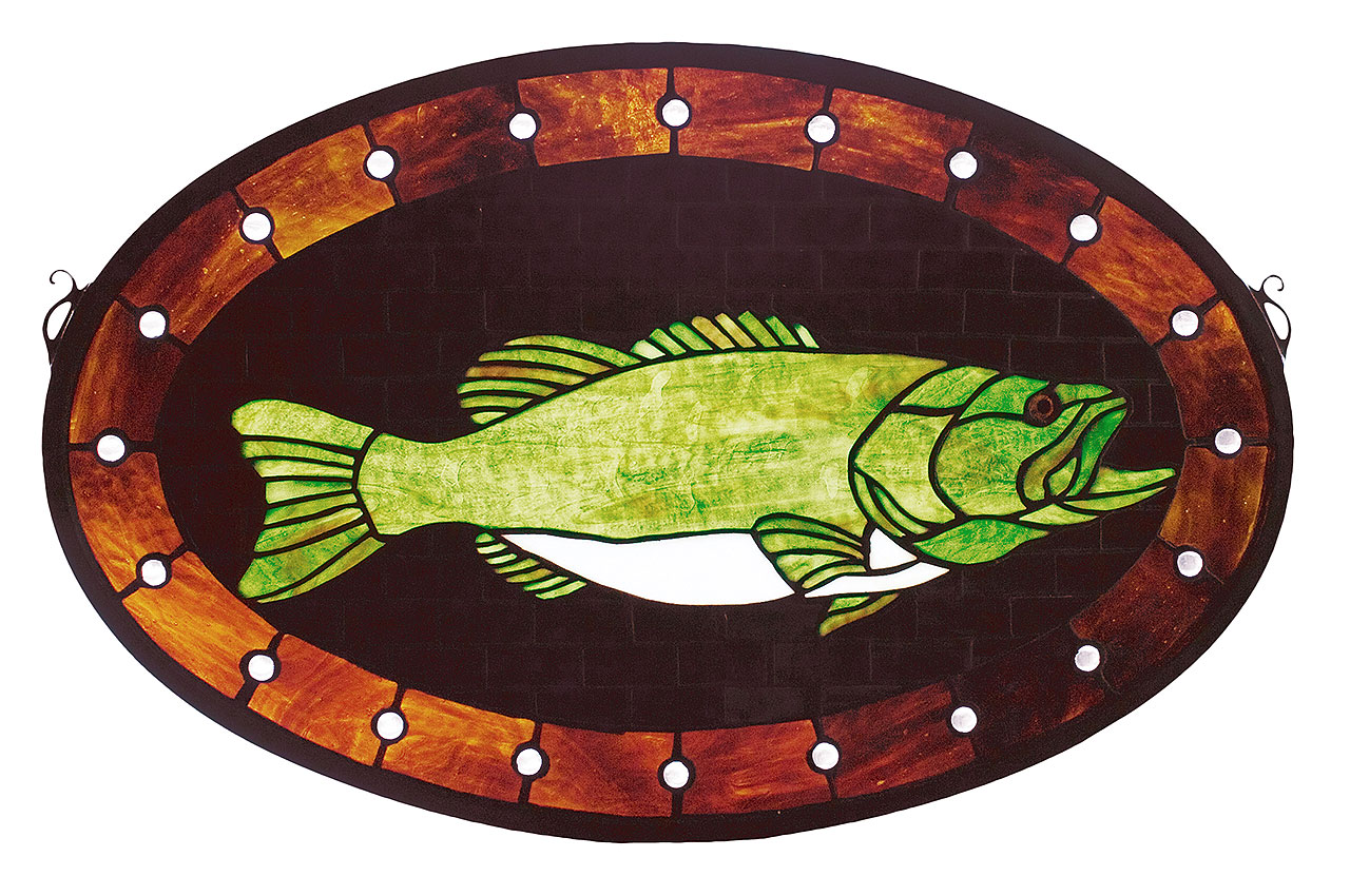 Bass Plaque Stained Glass Window X Art Home