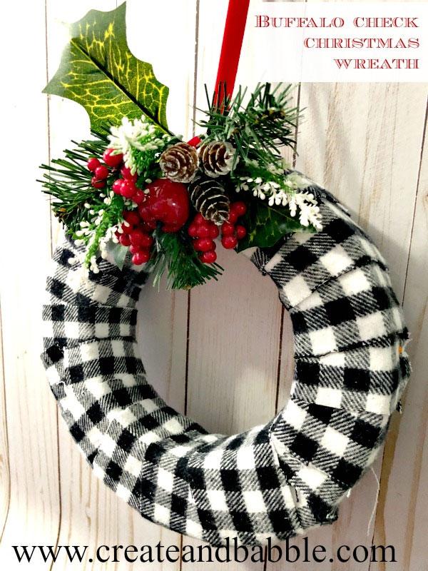 Buffalo Check Christmas Wreath DIY Tutorial - Artful Homemaking