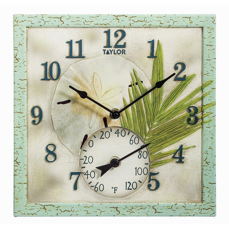 Taylor 12 Sand Dollar Framed Indoor/Outdoor Wall Clock