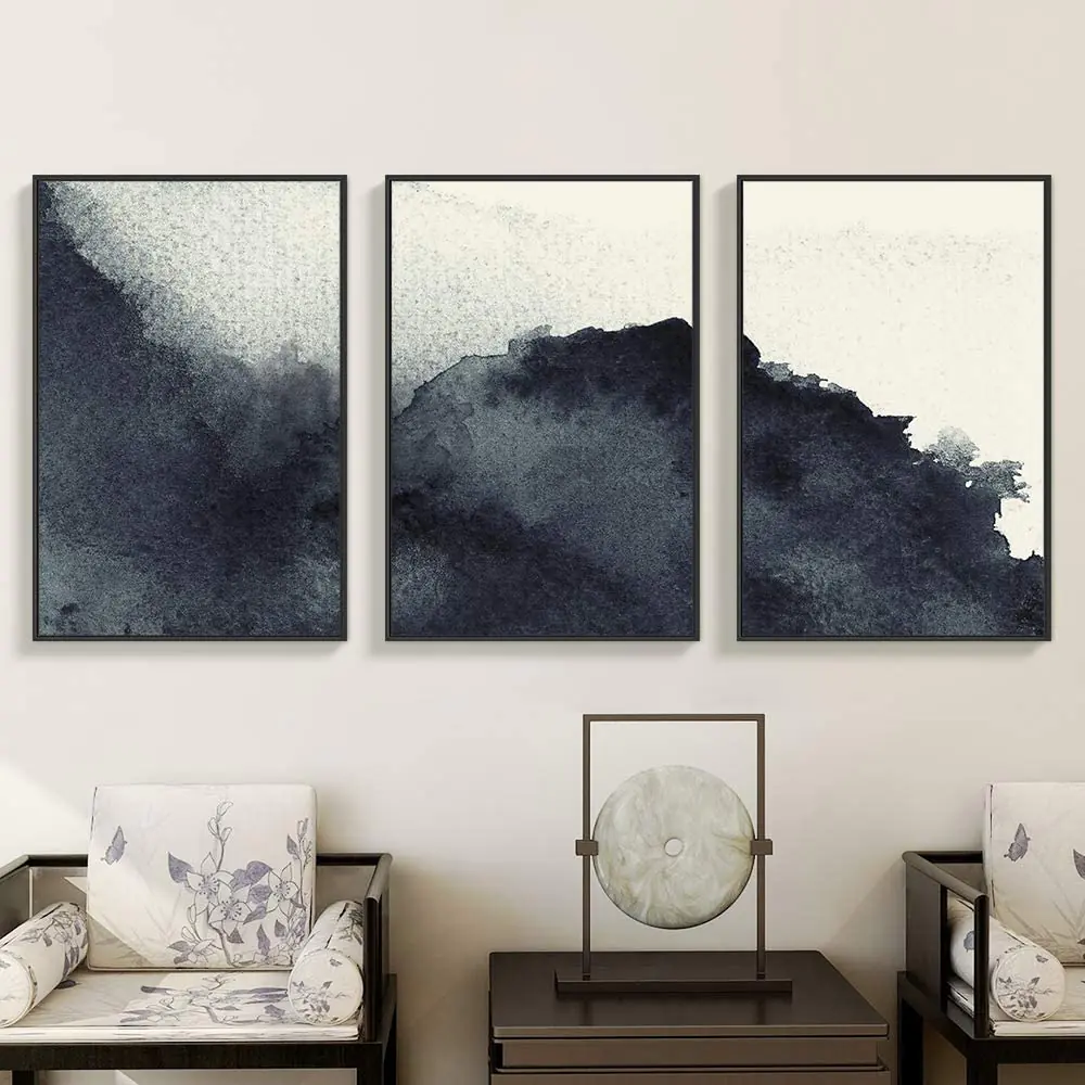 Abstract Zen Black & White Art on Canvas