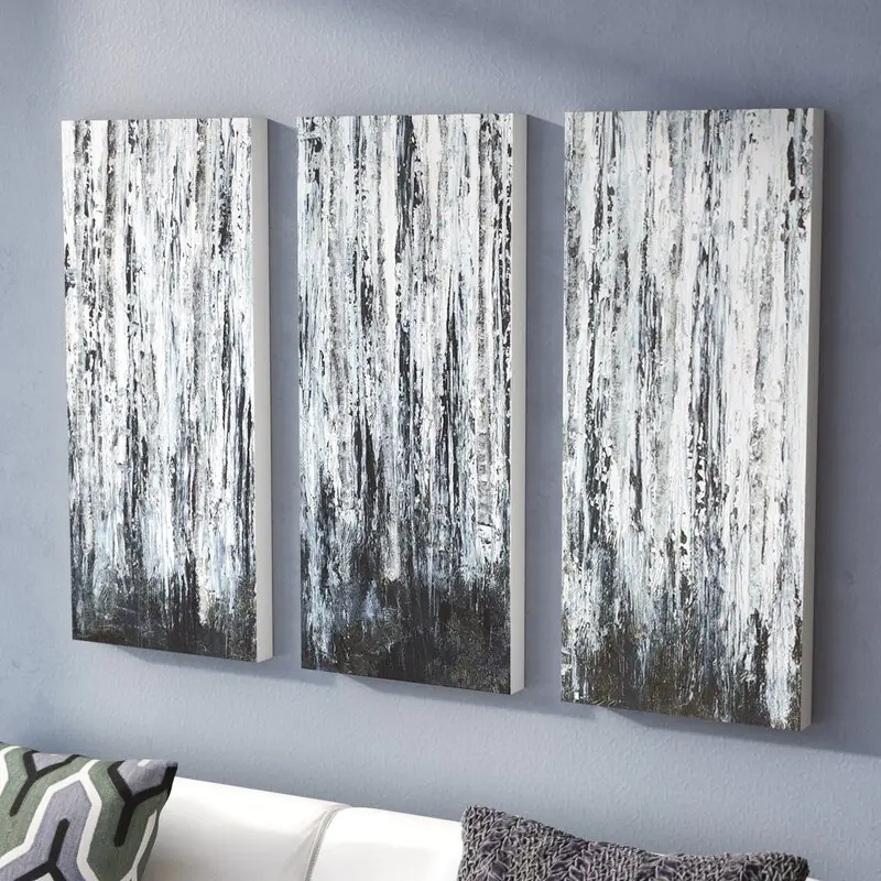 Birch Forest 3-Piece Black & White Canvas Art Set