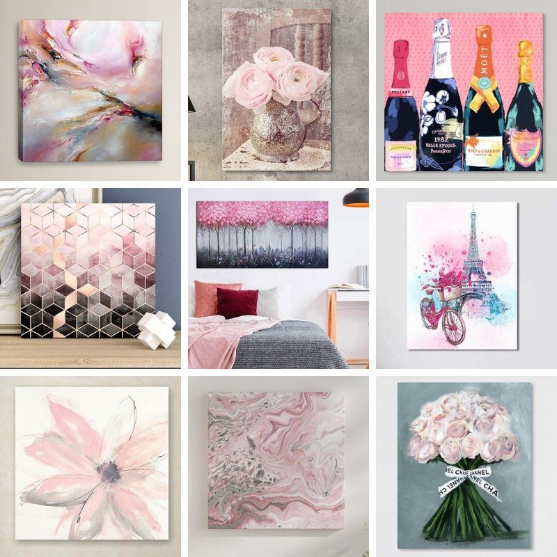 Pink And Grey Wall Art