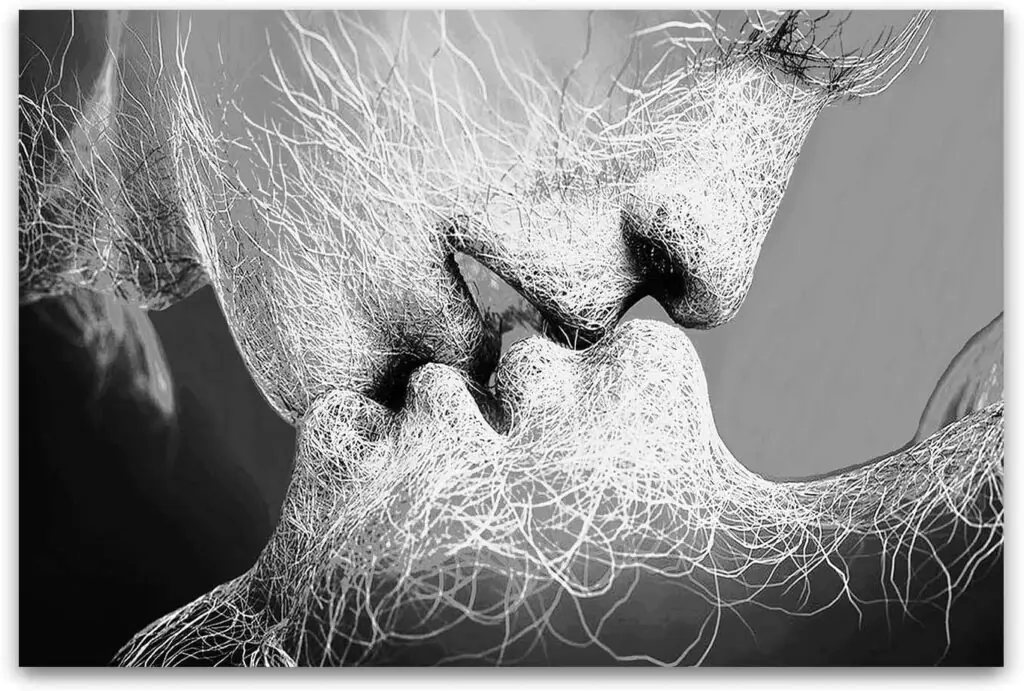 Startonight Canvas Wall Art Black and White Abstract Couple