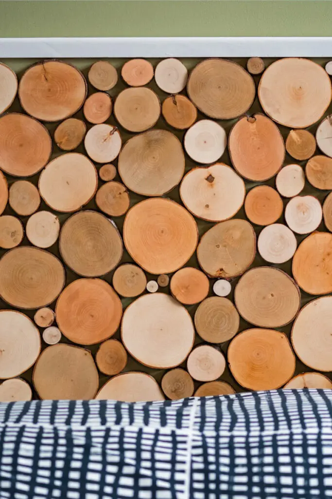 Sliced Wood Headboard