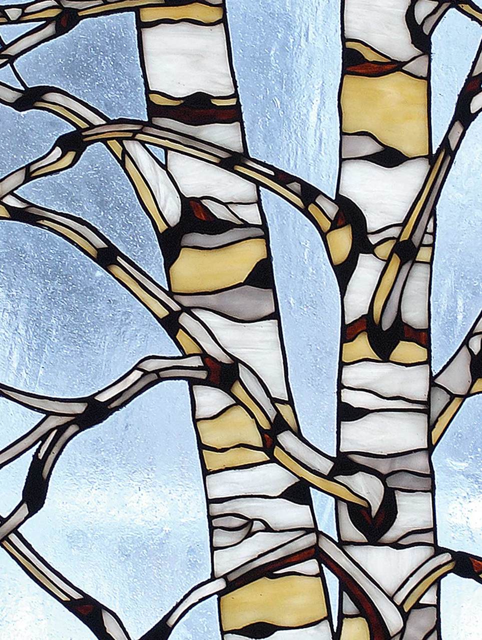 Birch Tree in Winter | Stained Glass Window | Art & Home