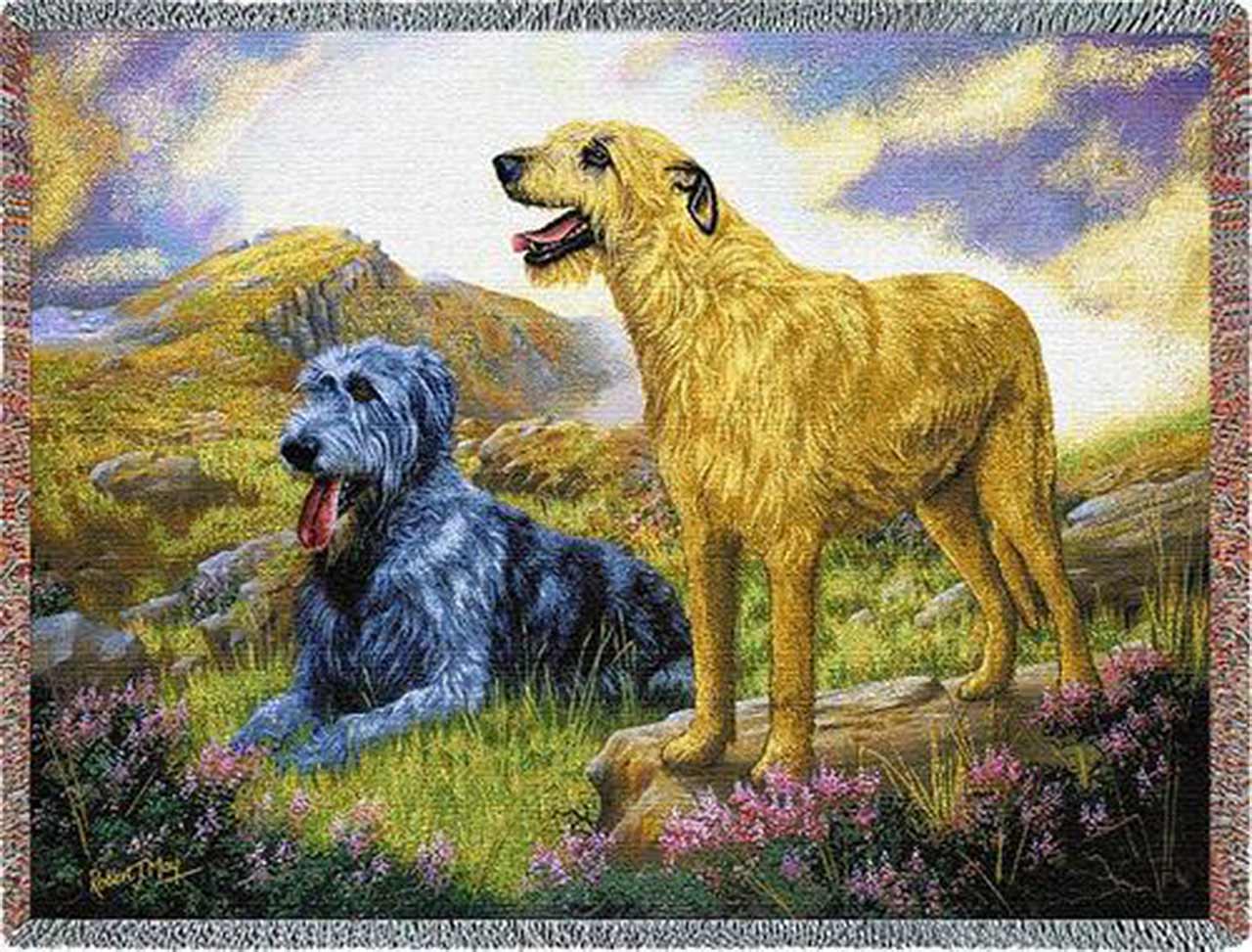 Irish Wolfhound Dogs | Throw Blanket | Art & Home