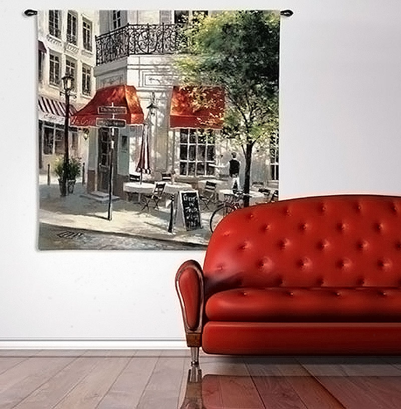 Wall Tapestries | Paris Corner Cafe by Brent Heighton