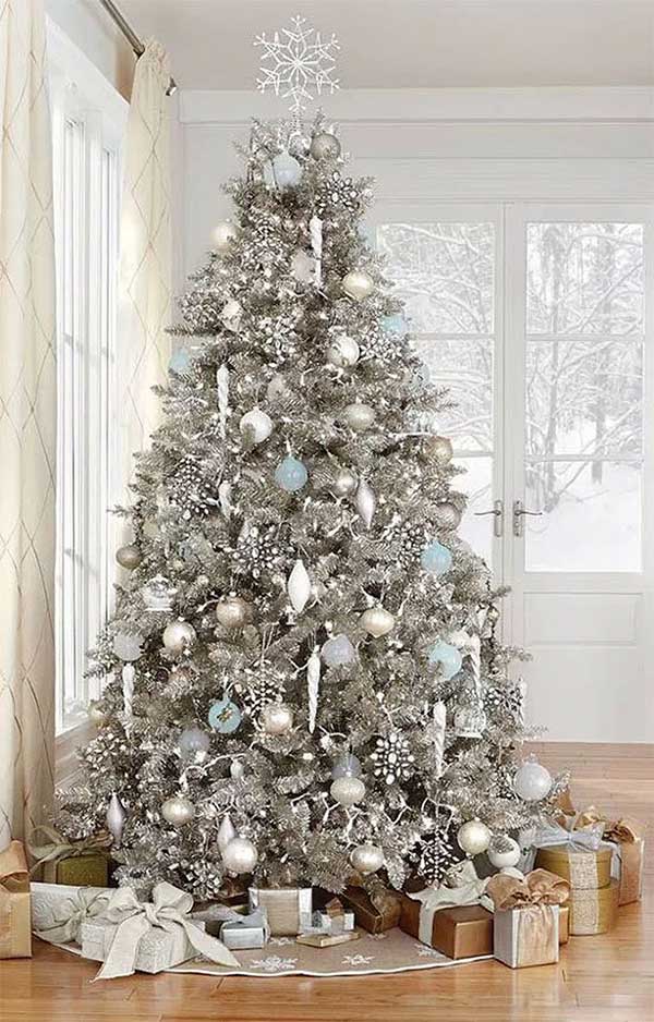 Majestic Silver & Icy Blue Christmas Tree