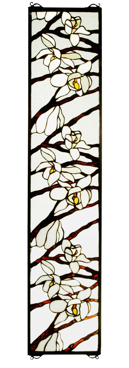 Magnolia | Stained Glass Panel | 9" W X 42" H