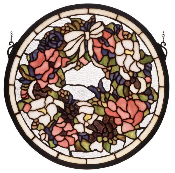 Wreath | Stained Glass Window | 15" W X 15" H