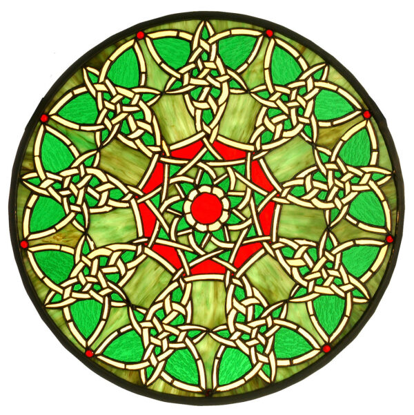 Knotwork Trance Medallion | Stained Glass Window Panel | 20" W X 20" H