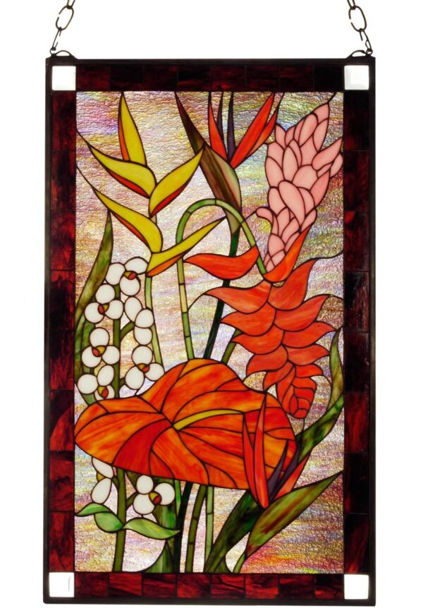 Tropical Floral | Stained Glass Window | 20" X 32"