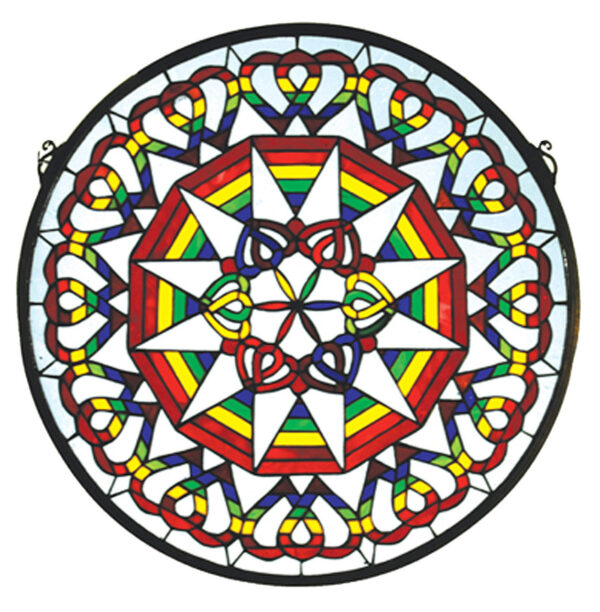 Rainbow Expression Medallion | Stained Glass Window | 20" W X 20" H