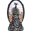 Peacock Profile Stained Glass Window | 20" W X 38" H