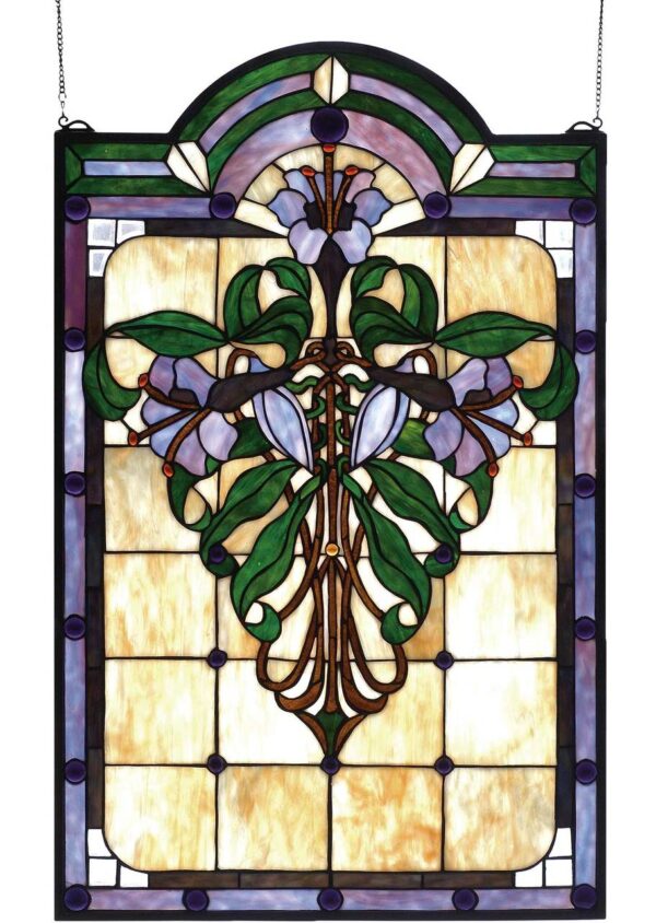 Nouveau Lily | Tiffany Glass Panel | 22" X 35"