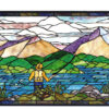 Gone Fly Fishing | Stained Glass Window | 30" W X 19" H