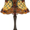 22.5" H Tiffany Hanginghead Dragonfly Accent Lamp