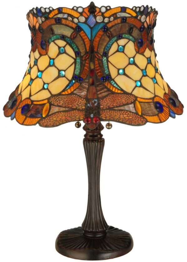 22.5" H Tiffany Hanginghead Dragonfly Accent Lamp