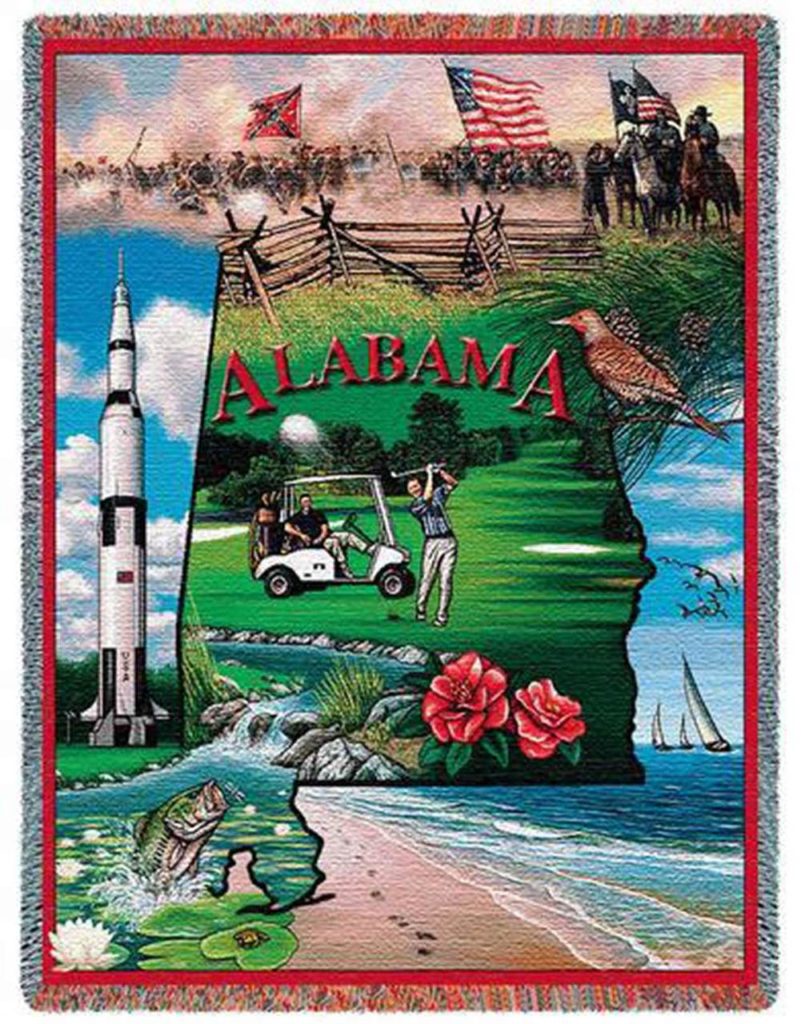 Alabama  Tapestry Blanket  54" x 70"  Art & Home