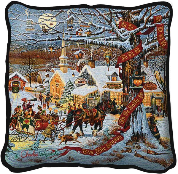 Small Town Christmas | Charles Wysocki Throw Pillow