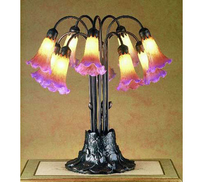 Tiffany Stained Glass Pondlily Accent Lighting | 10 Light