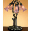 Five Light Lily Cranberry Nightstand Lamp