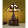 Moose And Pine Forest Rustic Lodge Table Lamp