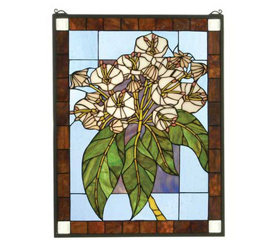 Mountain Laurel | Stained Glass Panel | 20" W X 26" H
