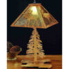 Moose With Pine Tree Rustic Lodge Table Lamp