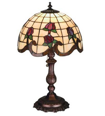 Roseborder Accent Tiffany Stained Glass Decorative Lamp