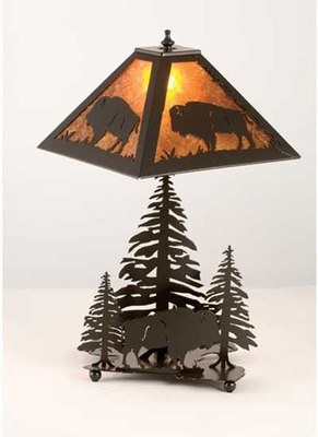 Buffalo Rustic Lodge Decorative Lamp