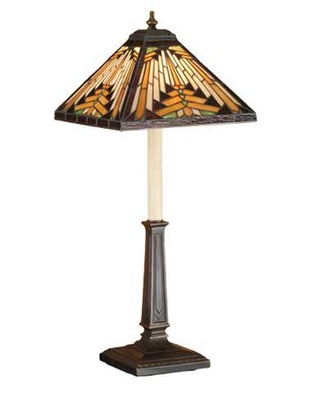 Navajo Mission Stained Glass Buffet Table Lamp