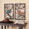 Colorful Birds Metal Wall Art Set
