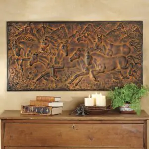 Mountain Run Horse Wall Plaque