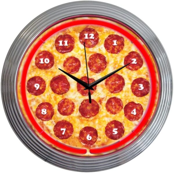 Neonetics Retro Pepperoni Pizza Neon Clock