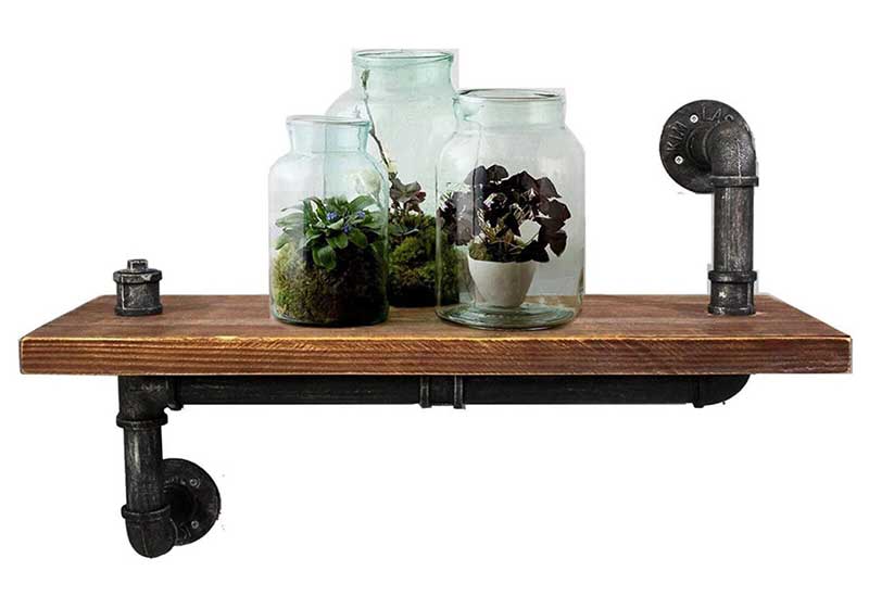 DIWHY Open Industrial Pipe Floating Book Shelf | 24"