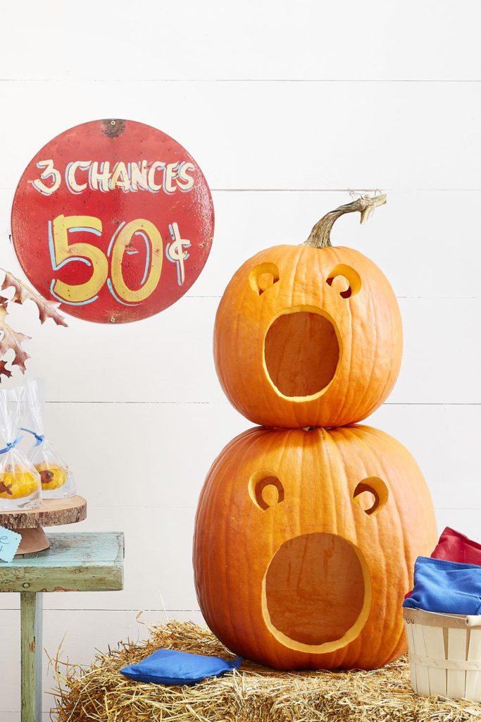 Carved Pumpkin Beanbag Toss