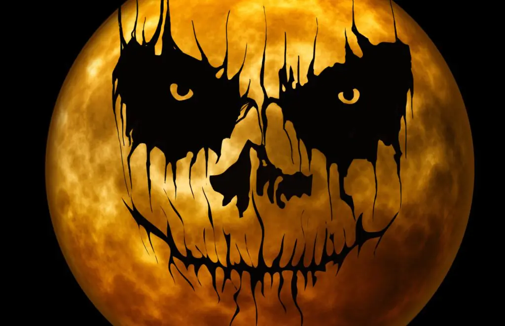 Scary Moon Face Halloween Printable