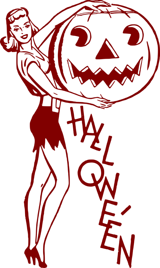 Classic Halloween Pinup Drawing