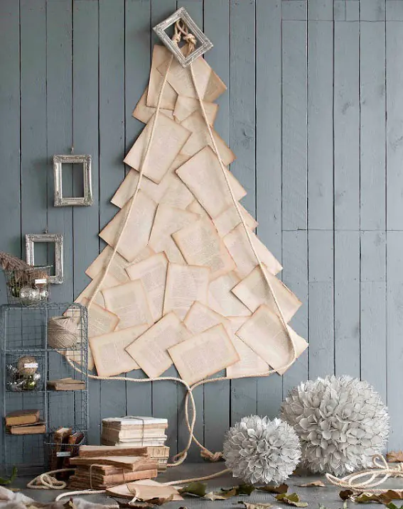 Book Pages Collage Unique Christmas Tree