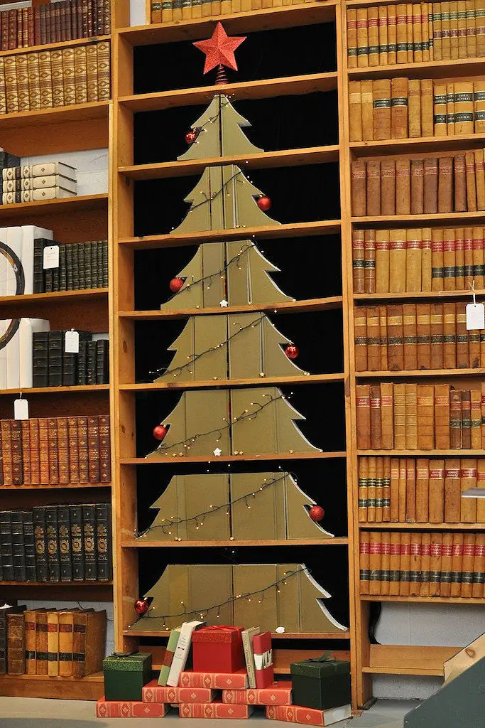 Carved Books Christmas Tree