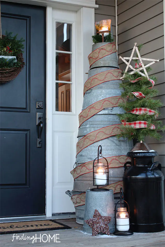 Galvanized Bucket Christmas Tree 