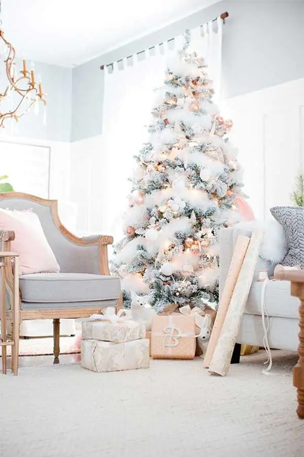 Glam Flocked Christmas Tree