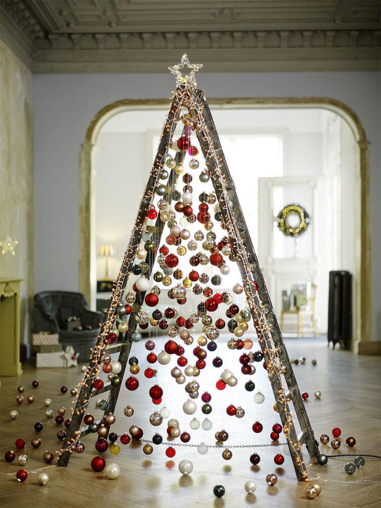 Ladder and Christmas Ornament Tree