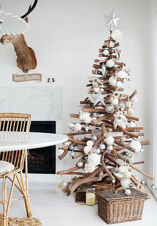 Rustic Branches DIY Christmas Tree