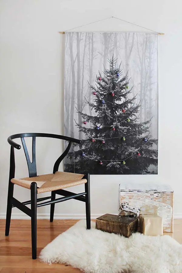 Tapestry Printed Christmas Tree Alternative