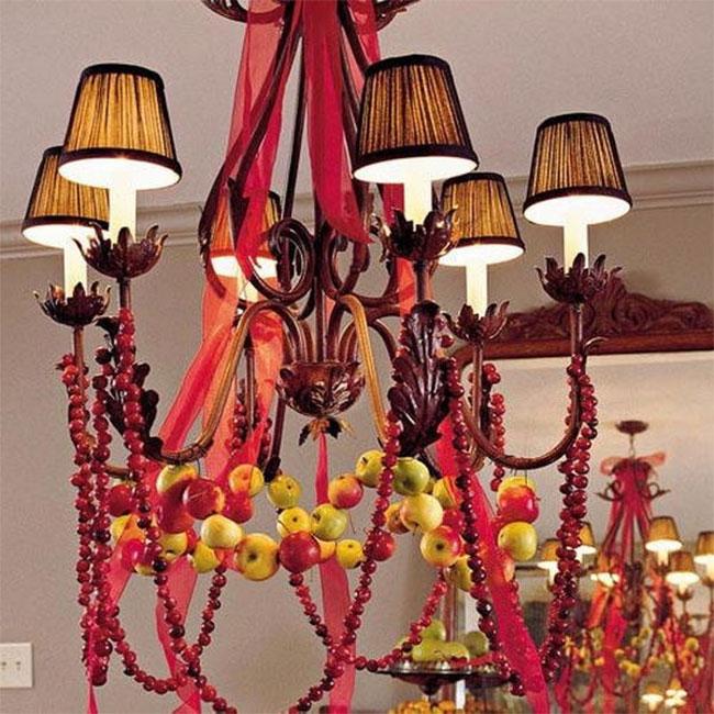 Winter Apples & Cranberry Christmas Chandelier