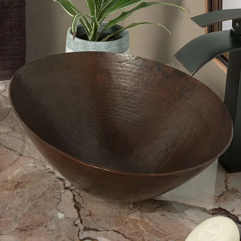 Bilboa Dark Copper Oval Vessel Bathroom Sink