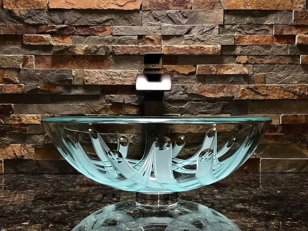 Crown Glass Circular Vessel Bathroom Sink