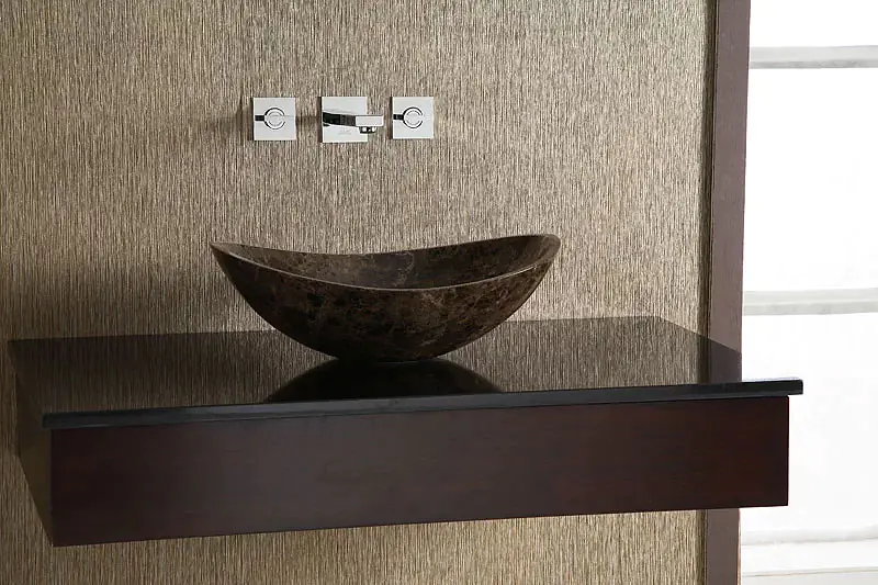 Curved Marble Vessel Bathroom Sink